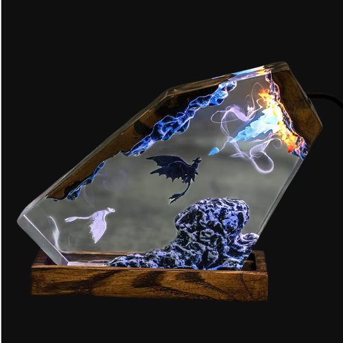 Obsidian Dragon Lamp